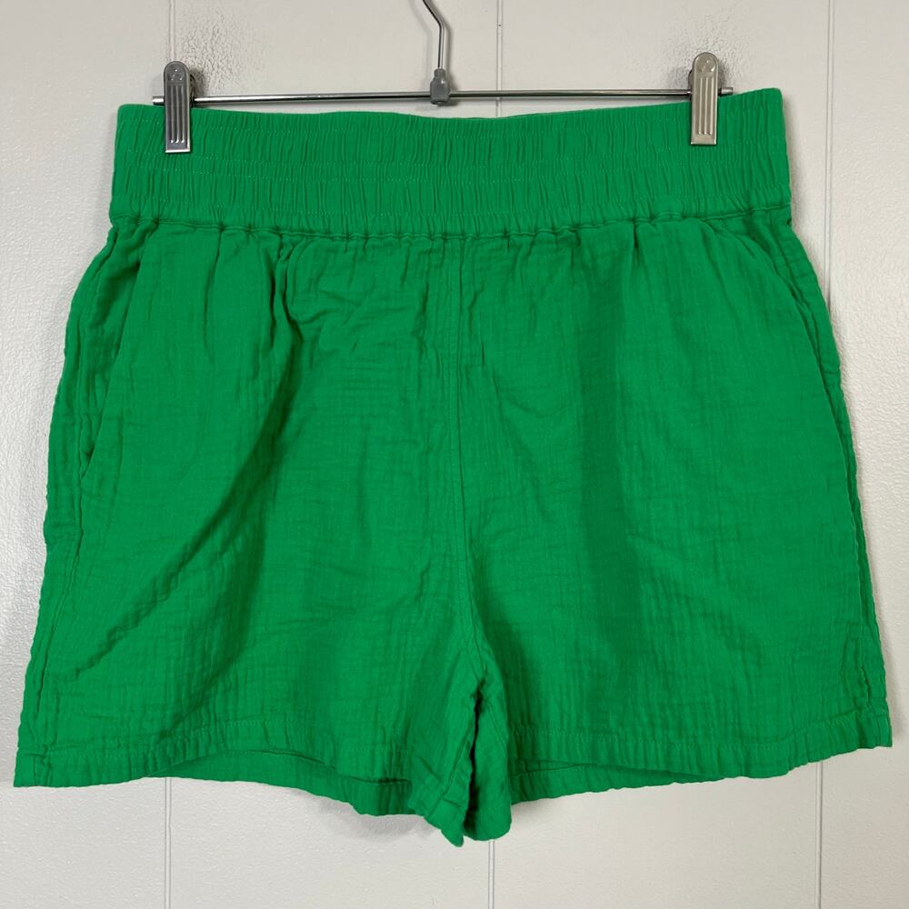 Boden Shorts Women's 10 Pull On Gauze Green Elastic Waist Pockets